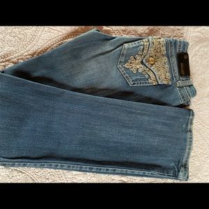 Grace in LA Blue Boot Cut Jeans with Embellished Back Pockets